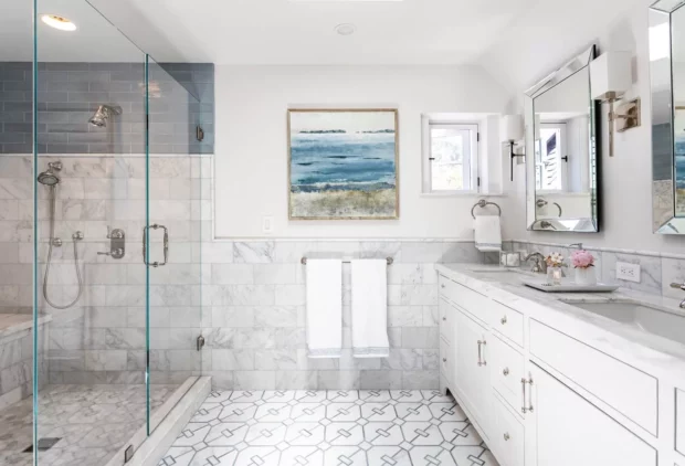 Altadena Modern Farmhouse Master Bath Interior Design