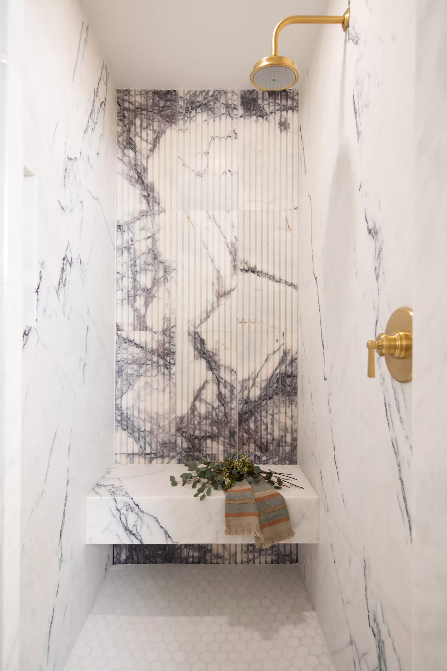 interior design portfolio bathroom shower marble bench